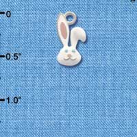 C2185* - Bunny Face Silver Charm (Left & Right) (6 charms per package)