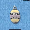 C2187 - Egg Lavendar Hearts Silver Charm (6 charms per package)