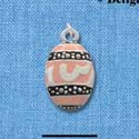 C2190 - Egg Pink Silver Charm (6 charms per package)