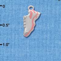 C2191* - Running Shoe Pink Silver Charm (Left & Right) (6 charms per package)