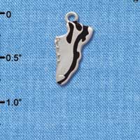 C2192* - Running Shoe Black Silver Charm (Left & Right) (6 charms per package)