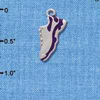 C2194* - Running Shoe Purple Silver Charm (Left & Right) (6 charms per package)