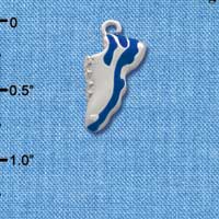 C2195* - Running Shoe Blue Silver Charm (Left & Right) (6 charms per package)