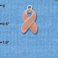 C2200 - Pink Ribbon with Stitching (6 charms per package)
