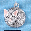 C2220 - Curled Up Cat Charm (6 charms per package)