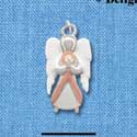 C2222 - Pink Ribbon Angel Charm (6 charms per package)