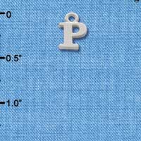 C2306 - Silver Initials - P - Small (6 charms per package)