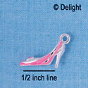 C2343+ - Hot Pink Pump Silver Charm (6 charms per package)