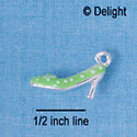 C2344+ - Lime Green Pump with Polka Dots Silver Charm (6 charms per package)