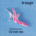 C2347+ - Hot Pink Pump Silver Charm (6 charms per package)