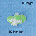 C2354 - Lime Green Hat Silver Charm (6 charms per package)
