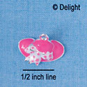 C2355 - Hot Pink Hat Silver Charm (6 charms per package)