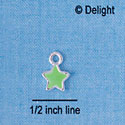 C2367 - Lime Green Star - Silver Charm - Mini (6 charms per package)