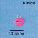 C2370 - Hot Pink Lips Silver Charm - Mini (6 charms per package)