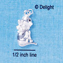 C2398* - Cat Body with Bow Silver Charm (6 charms per package)