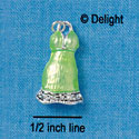 C2417 - Fancy Lime Green Dress - Silver Charm (6 charms per package)