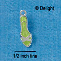 C2419+ - Lime Green High Heel Sandal - Silver Charm (6 charms per package)