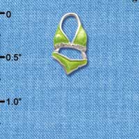 C2423 - Lime Green Bikini - Silver Charm (6 charms per package)