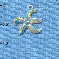 C2424 - Starfish - Blue - Silver Charm (6 charms per package)