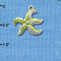 C2425 - Starfish - Green - Silver Charm (6 charms per package)