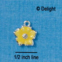 C2443 - Flower - Yellow - Silver Charm (6 charms per package)