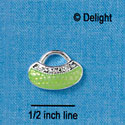 C2448 - Lime Green Reptile Purse - Silver Charm (6 charms per package)
