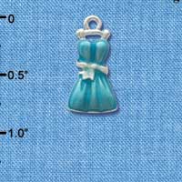 C2462 - Dress - Blue - Silver Charm (6 charms per package)