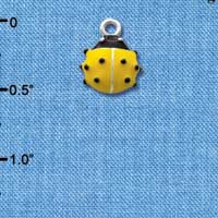 C2464 - Lady Bug - Yellow - Silver Charm (6 charms per package)