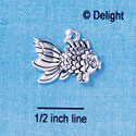 C2475* - Antiqued Fish with Large Tail - Silver Charm (Left & Right) (6 charms per package)