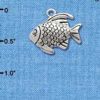 C2476* - Antiqued Fish - Silver Charm (Left & Right) (6 charms per package)