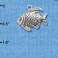 C2476* - Antiqued Fish - Silver Charm (Left & Right) (6 charms per package)