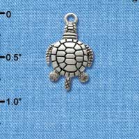 C2477 - Antiqued Turtle - Silver Charm (6 charms per package)