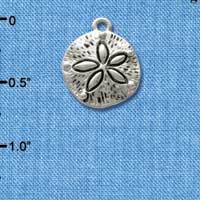 C2478 - Antiqued Sand Dollar - Silver Charm (6 charms per package)