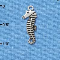 C2479* - Antiqued Seahorse - Silver Charm (Left & Right) (6 charms per package)
