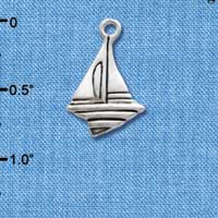 C2480+ - Antiqued Sailboat - Silver Charm (6 charms per package)