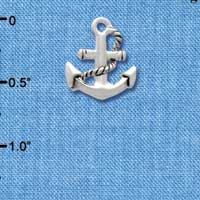 C2481+ - Antiqued Anchor - Silver Charm (6 charms per package)