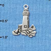 C2483 - Antiqued Lighthouse - Silver Charm (6 charms per package)