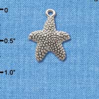 C2485 - Antiqued Starfish - Silver Charm (6 charms per package)