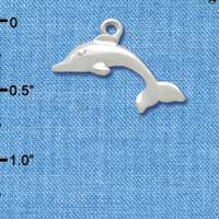 C2486+ - Antiqued Dolphin - Silver Charm (6 charms per package)