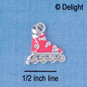 C2493* - Rollerblade - Hot Pink - Silver Charm (Left & Right) (6 charms per package)