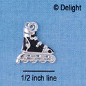 C2494* - Rollerblade - Black - Silver Charm (Left & Right) (6 charms per package)