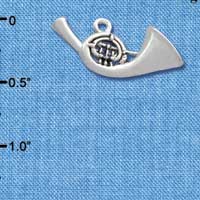 C2511 - French Horn - Silver Charm (6 charms per package)