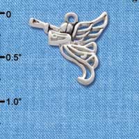 C2518* - Trumpter Angel - Silver - Silver Charm (Left & Right) (6 charms per package)