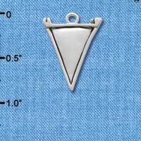 C2523 - Pennant - Silver - Small - Silver Charm (6 charms per package)