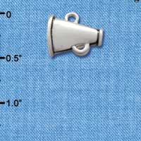 C2524* - Megaphone - Silver - Small - Silver Charm (Left & Right) (6 charms per package)