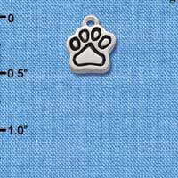 C2528 - Paw - Silver - Mini - Silver Charm (6 charms per package)