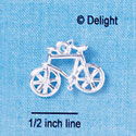 C2529+ - Bicycle - Silver - Silver Charm - 3-D (6 charms per package)