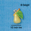 C2530* - Pear - Silver Charm (Left & Right) (6 charms per package)