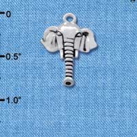 C2537 - Elephant Head - Silver Charm (6 charms per package)