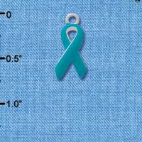 C2540 - Ribbon Teal Silver Charm Mini (6 charms per package)